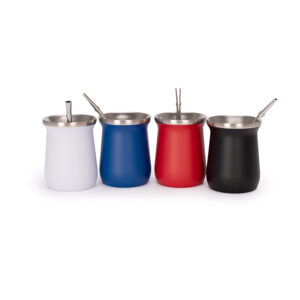 Vaso Térmico metálico Mate con Bombilla