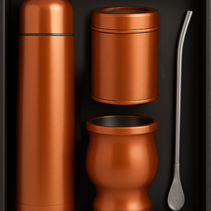 Set 2 de Mate color Cobre con Bolso