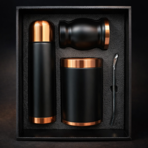 Set de Mate color Negro/Cobre con Bolso