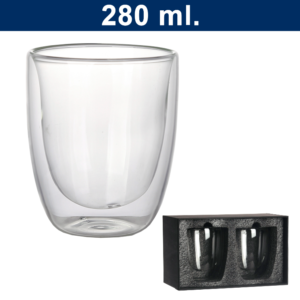 Set de 2 vasos de vidrio doble pared